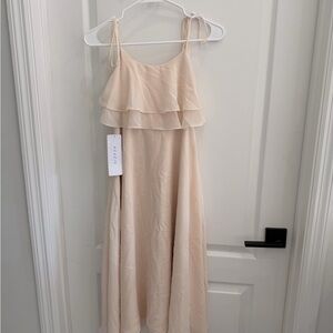 Azazie Cream Layered Kids Dress